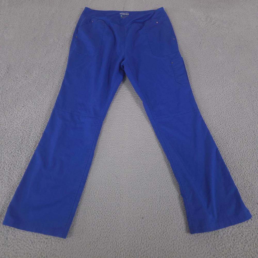 Healing Hands Scrub Pants Womens XLT Blue Tori Yoga Straight Leg Stretch Pocket